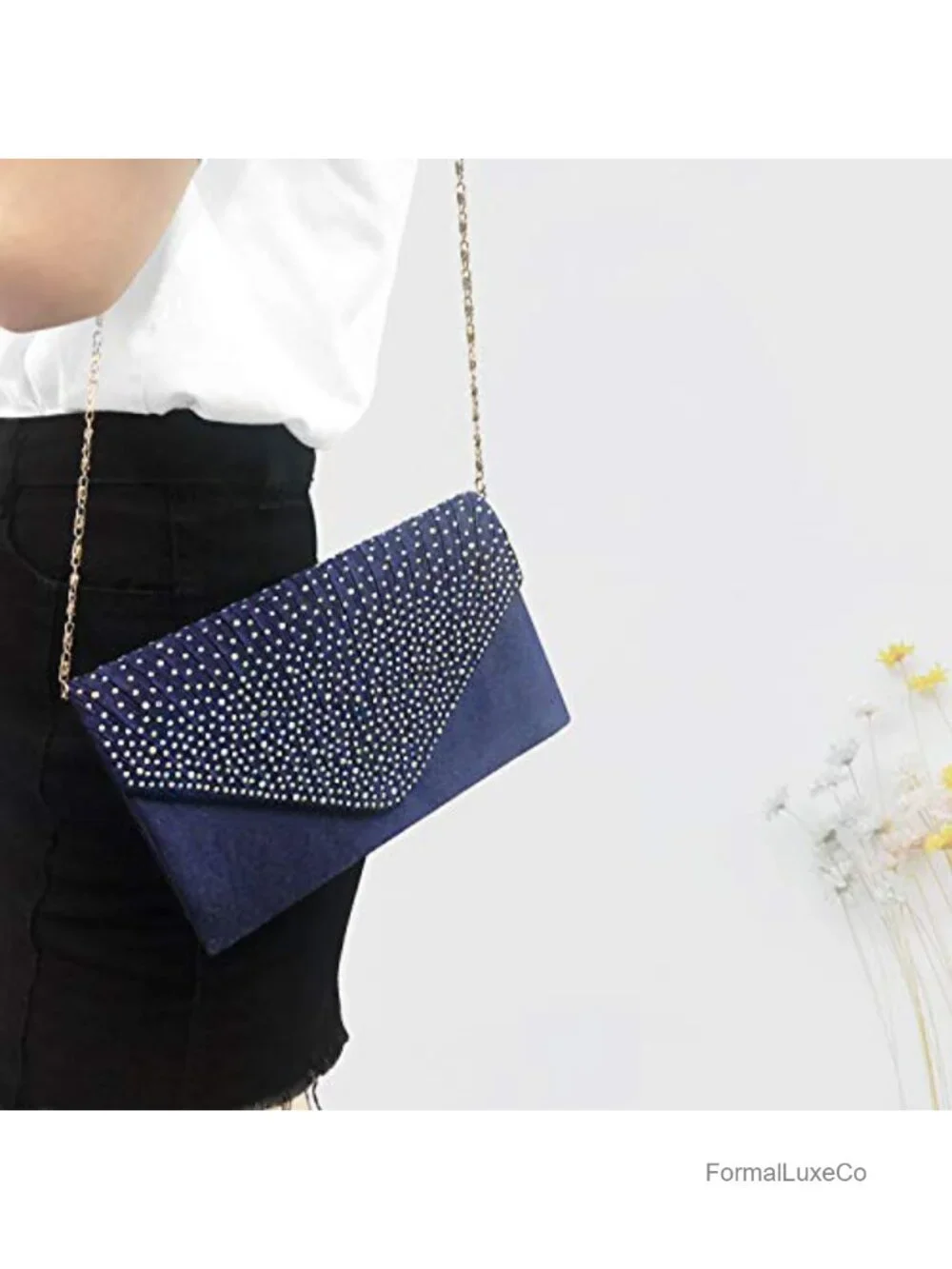 Evening Bridal Clutch Handbag Satin Crossbody Bag Party